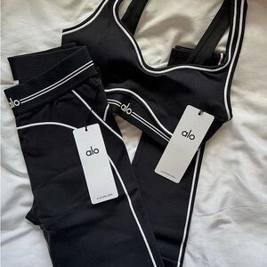 ALO Yoga Black Leggings and Top Set